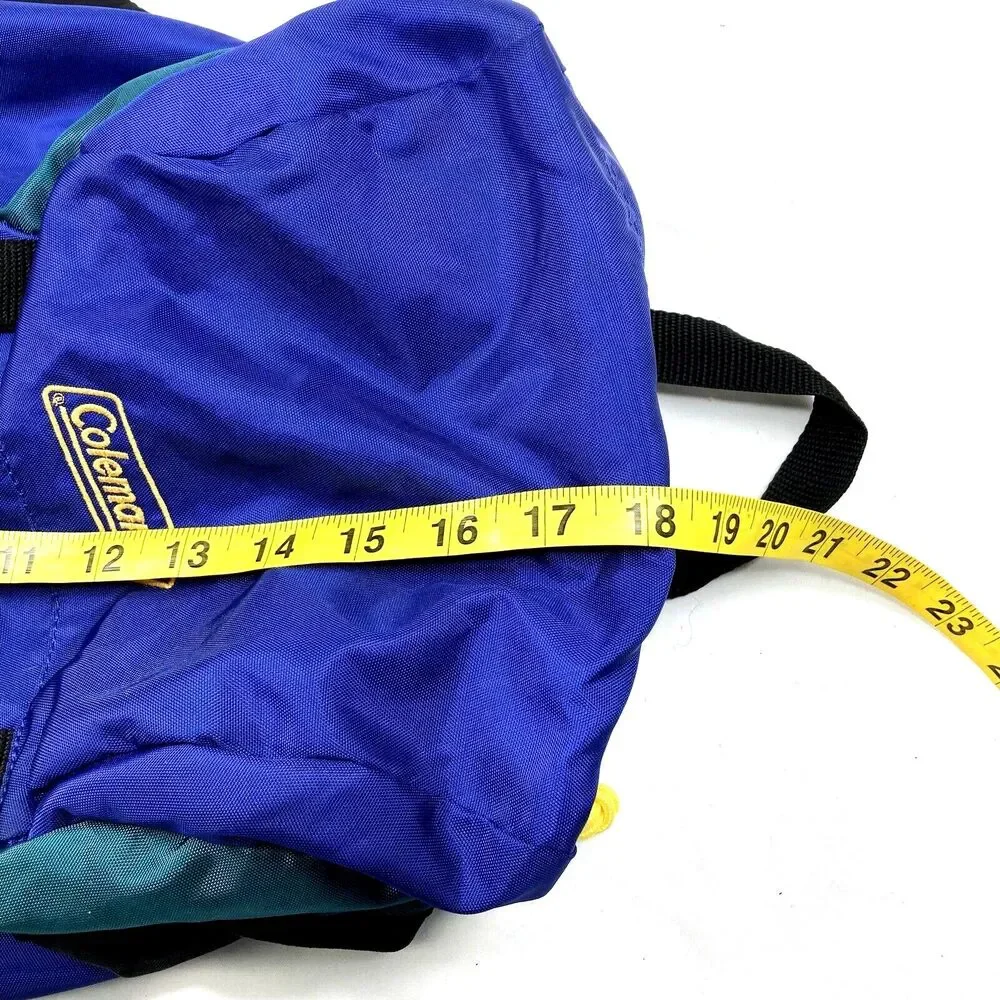 Coleman Vintage Backpack Purple Teal Colorblock Y2K 18